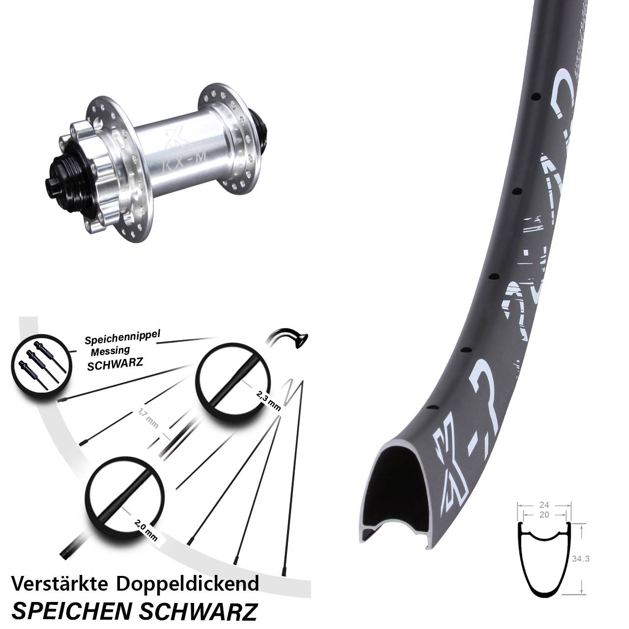 KX-MR Road 28-29 Zoll Vorderrad 6-Loch QR