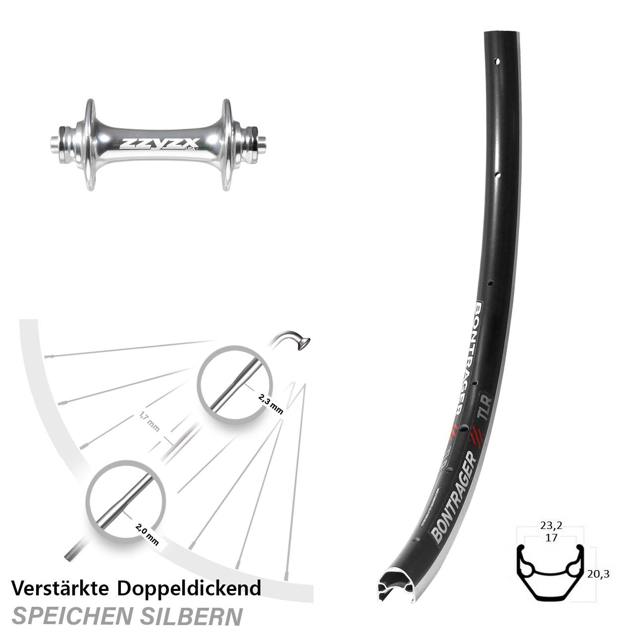 Vorderrad QR 28 Zoll Bontrager TLR Formula RB-91S
