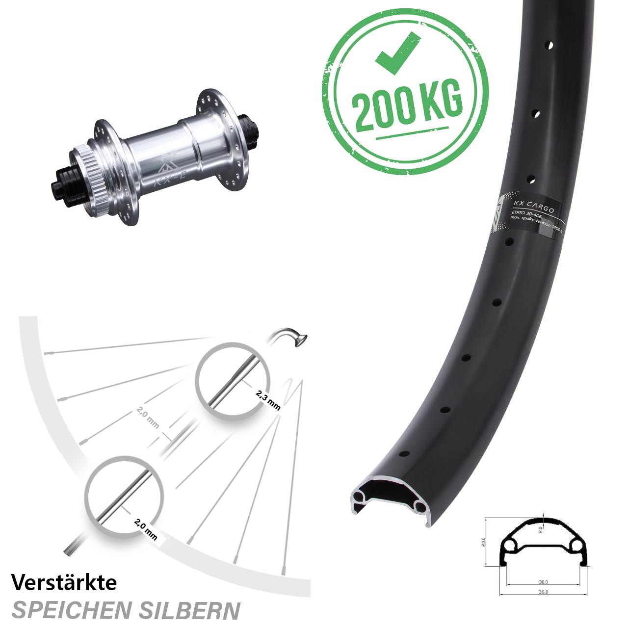 Vorderrad Centerlock QR 650B KX-E Cargo