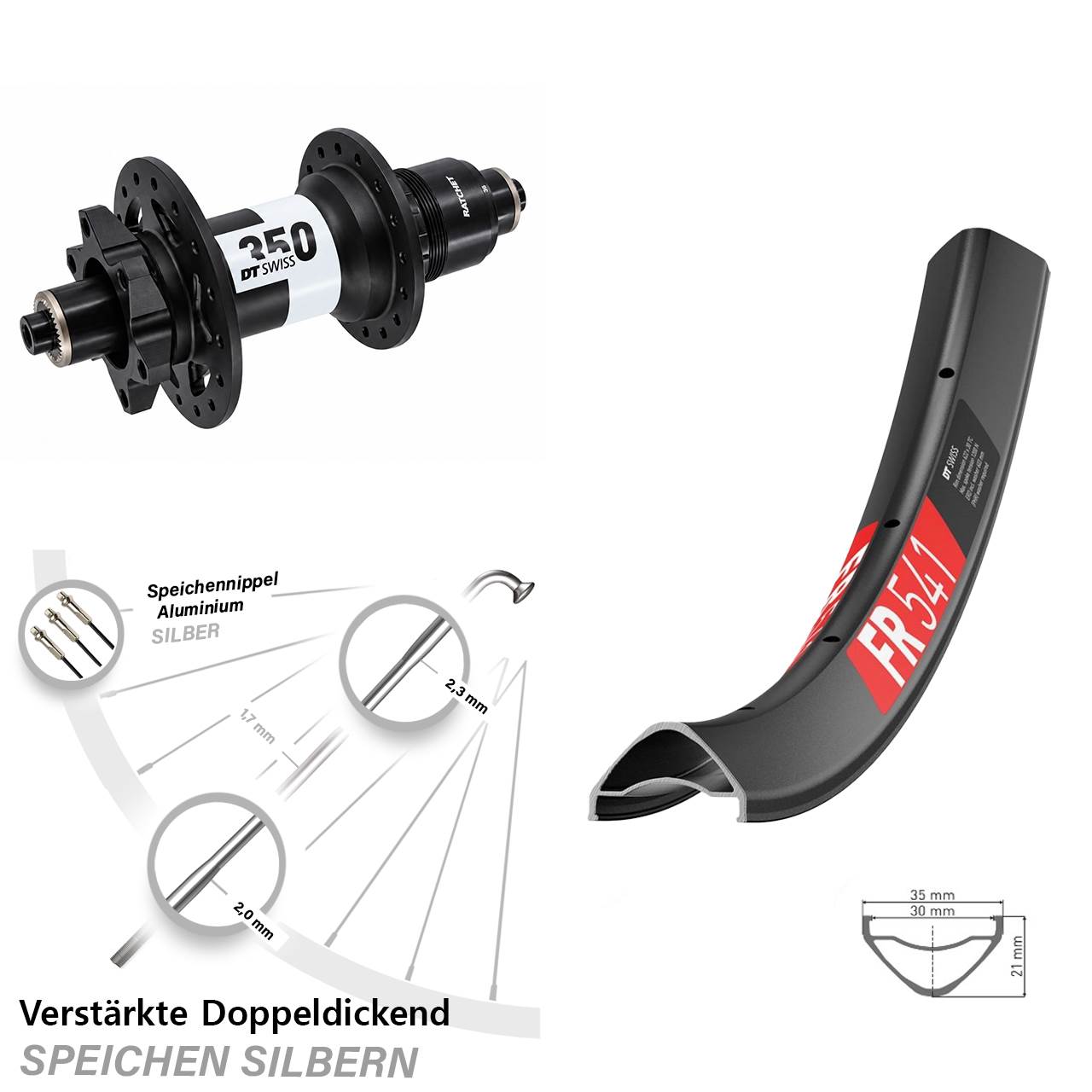 Disc Hinterrad QR 29 Zoll DT Swiss FR 541 350 SRAM XD