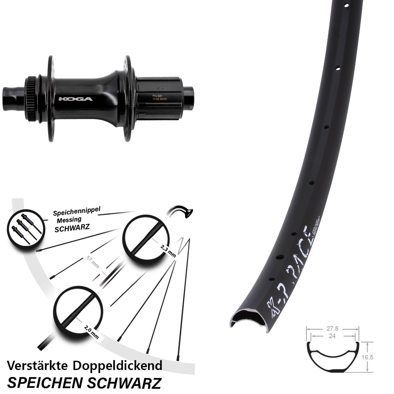 Hinterrad Centerlock 29 Zoll KX-R Race Formula ECT-148S 8-11 fach HG 12x148
