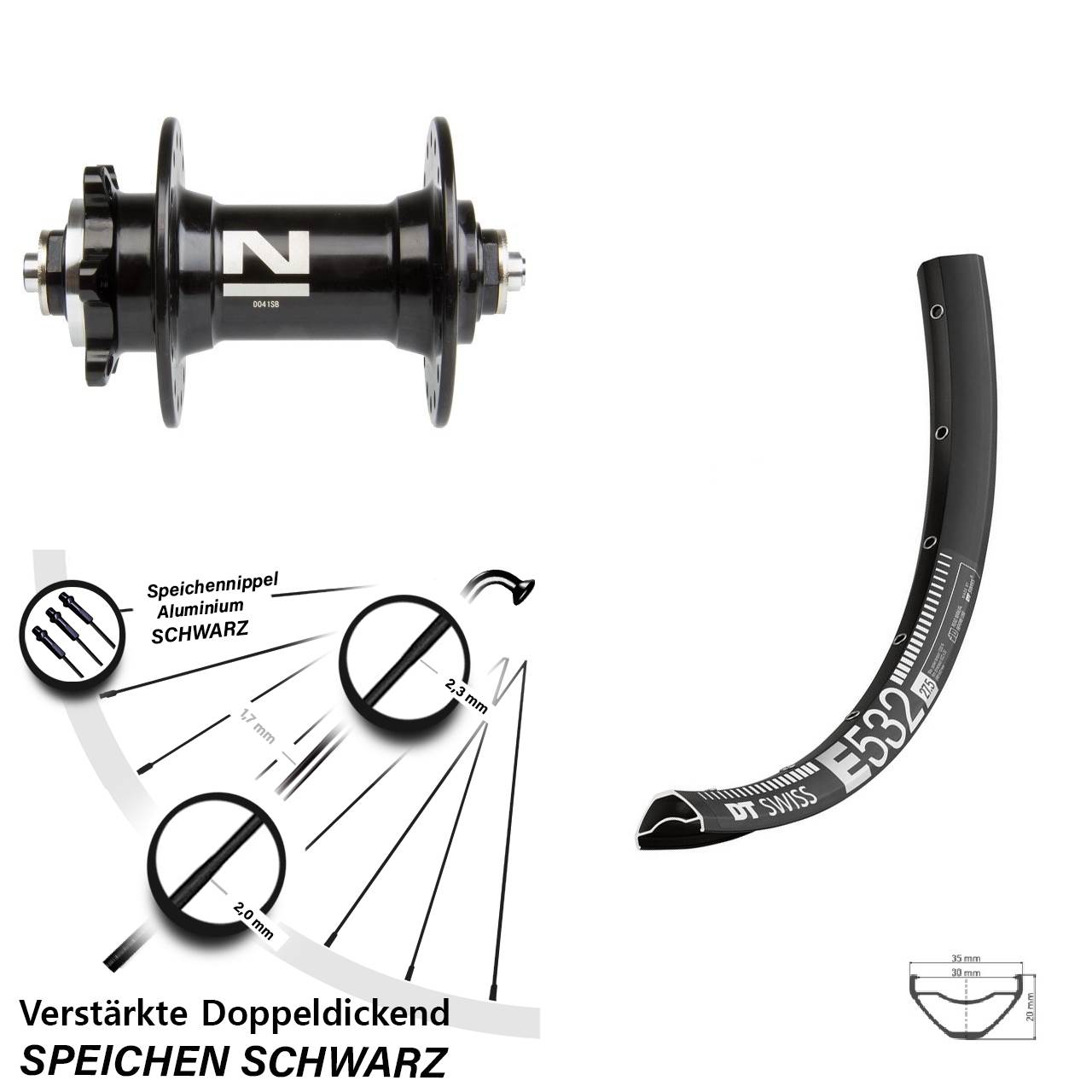 DT Swiss E532 Novatec D-041 27,5 Zoll Disc Laufrad für Schnellspanner