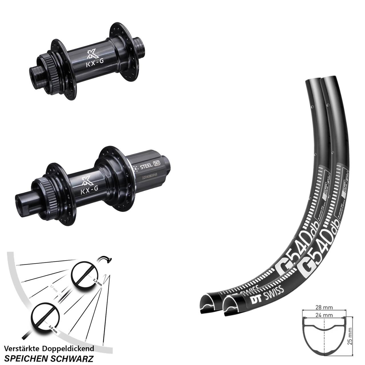 DT Swiss G 540 KX-GS Heavy Duty 650B Disc Laufradsatz 15x100 12x142 8-12 fach