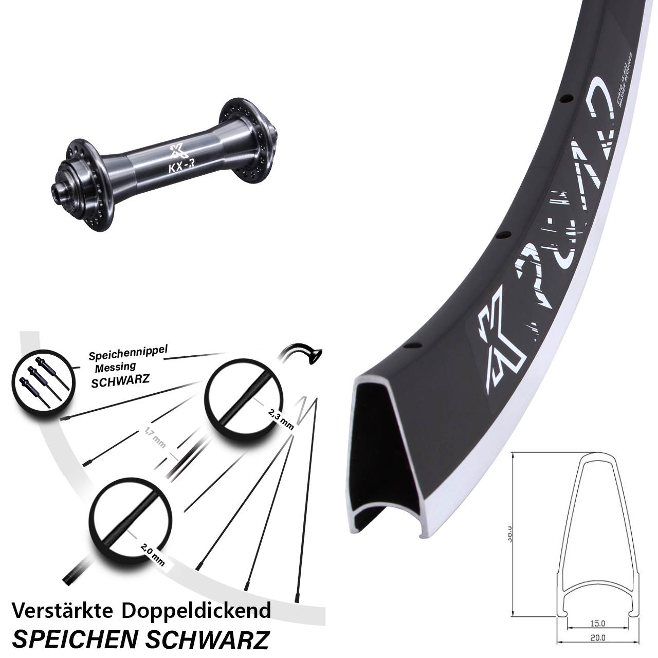 28 Zoll KX-R Laufrad für Schnellspanner