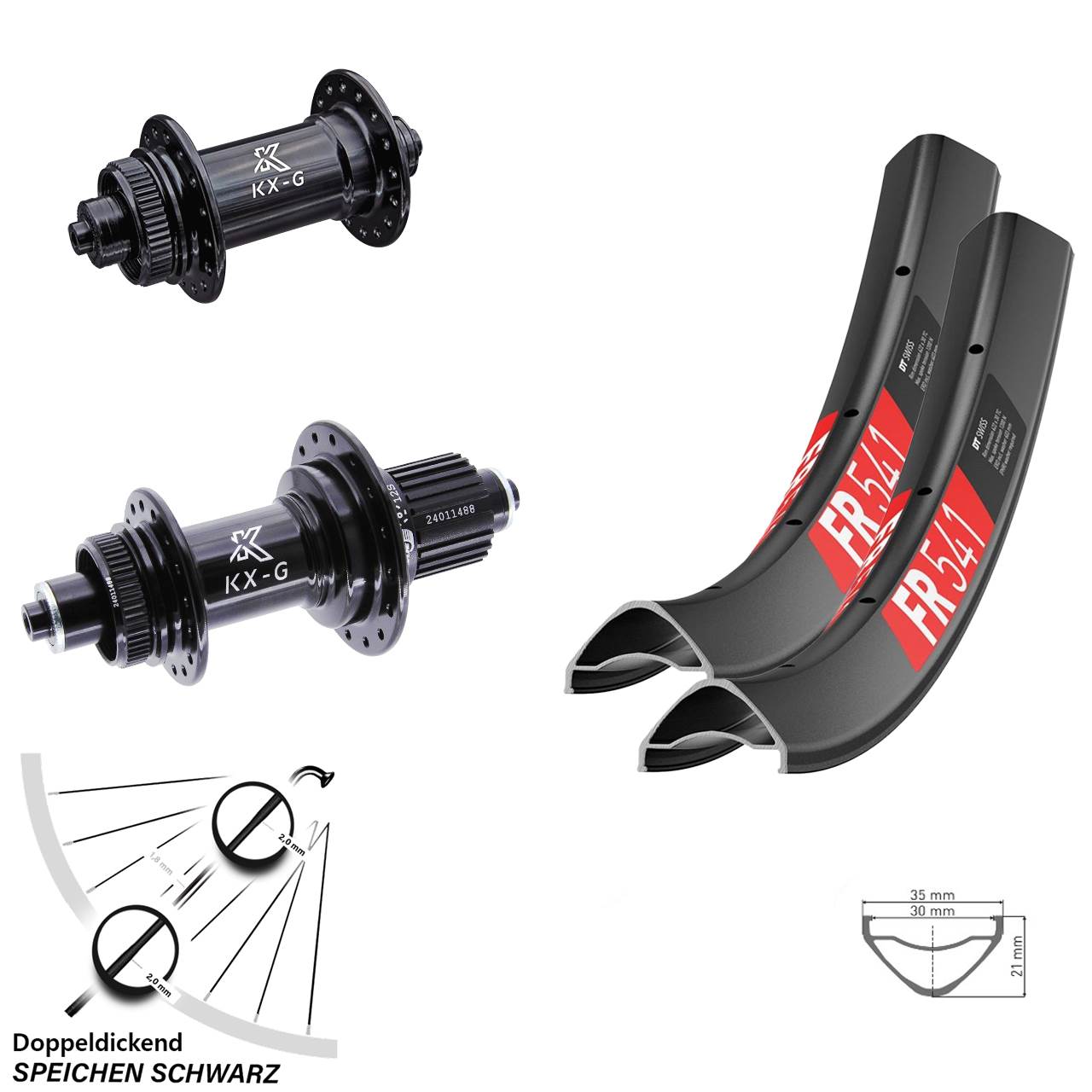 Laufradsatz Centerlock QR 29 Zoll DT Swiss FR541 KX-G Shimano Micro Spline