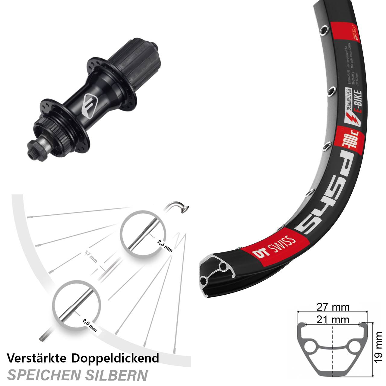 Disc Laufrad 28-29 Zoll DT Swiss 545d Formula CL-52 8-11 fach HG für Schnellspanner