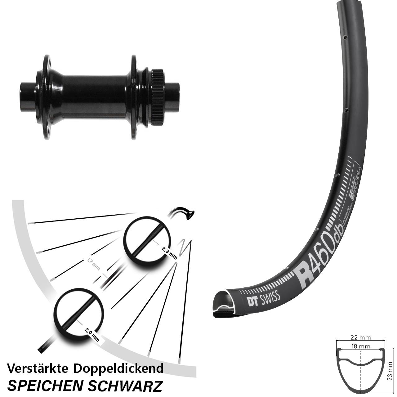 DT Swiss R 460 Formula CL-712 28 Zoll Centerlock Vorderrad 12x100