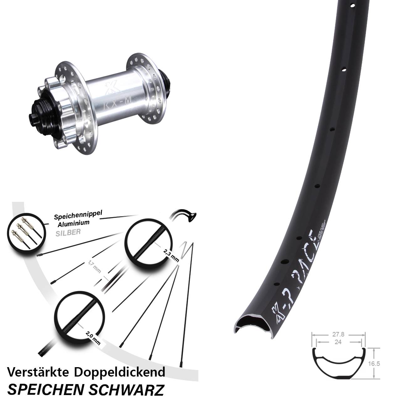Disc Laufrad 28-29 Zoll KX-MR Race für Schnellspanner