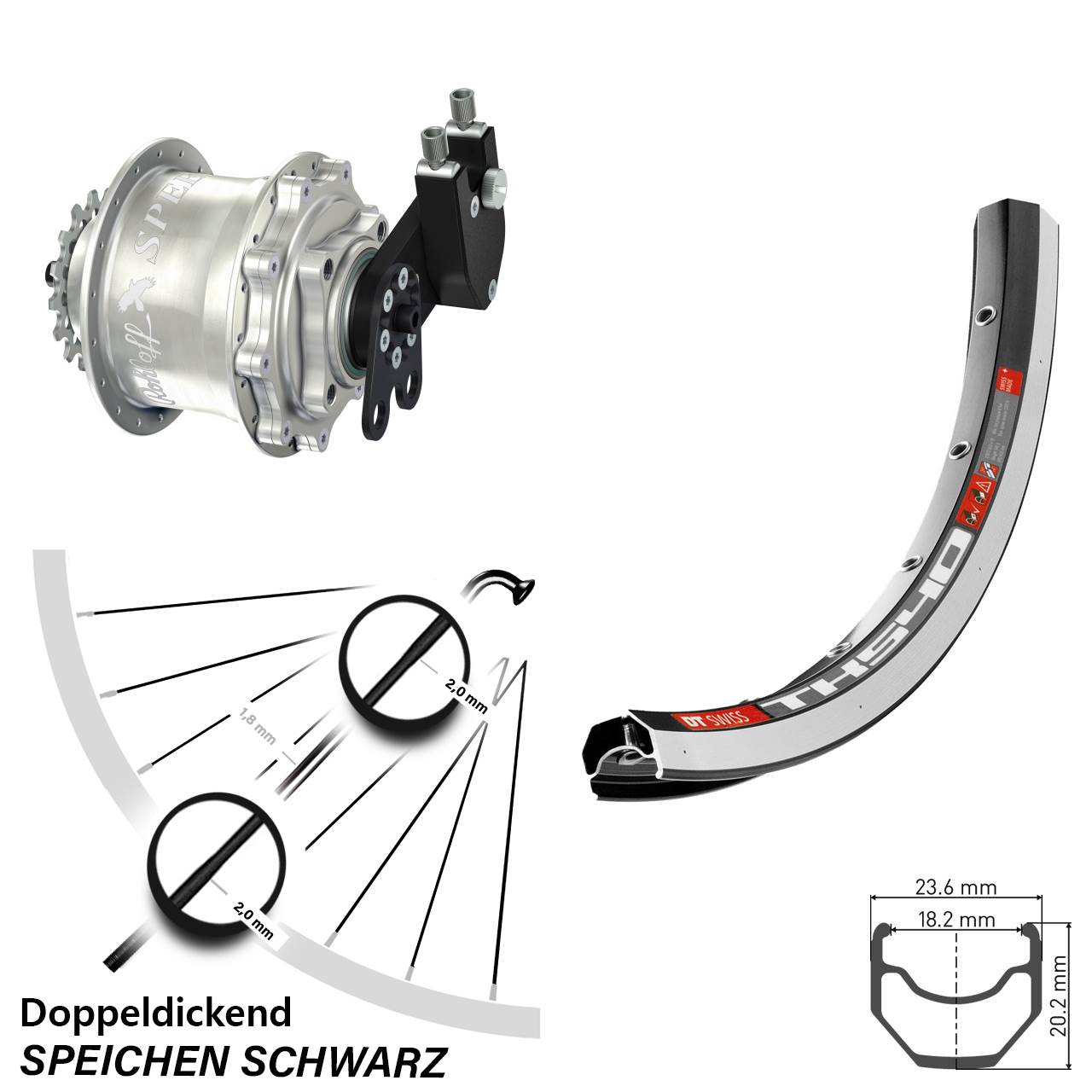 28 Zoll Hinterrad DT Swiss TK 540 Rohloff Speedhub CC DB