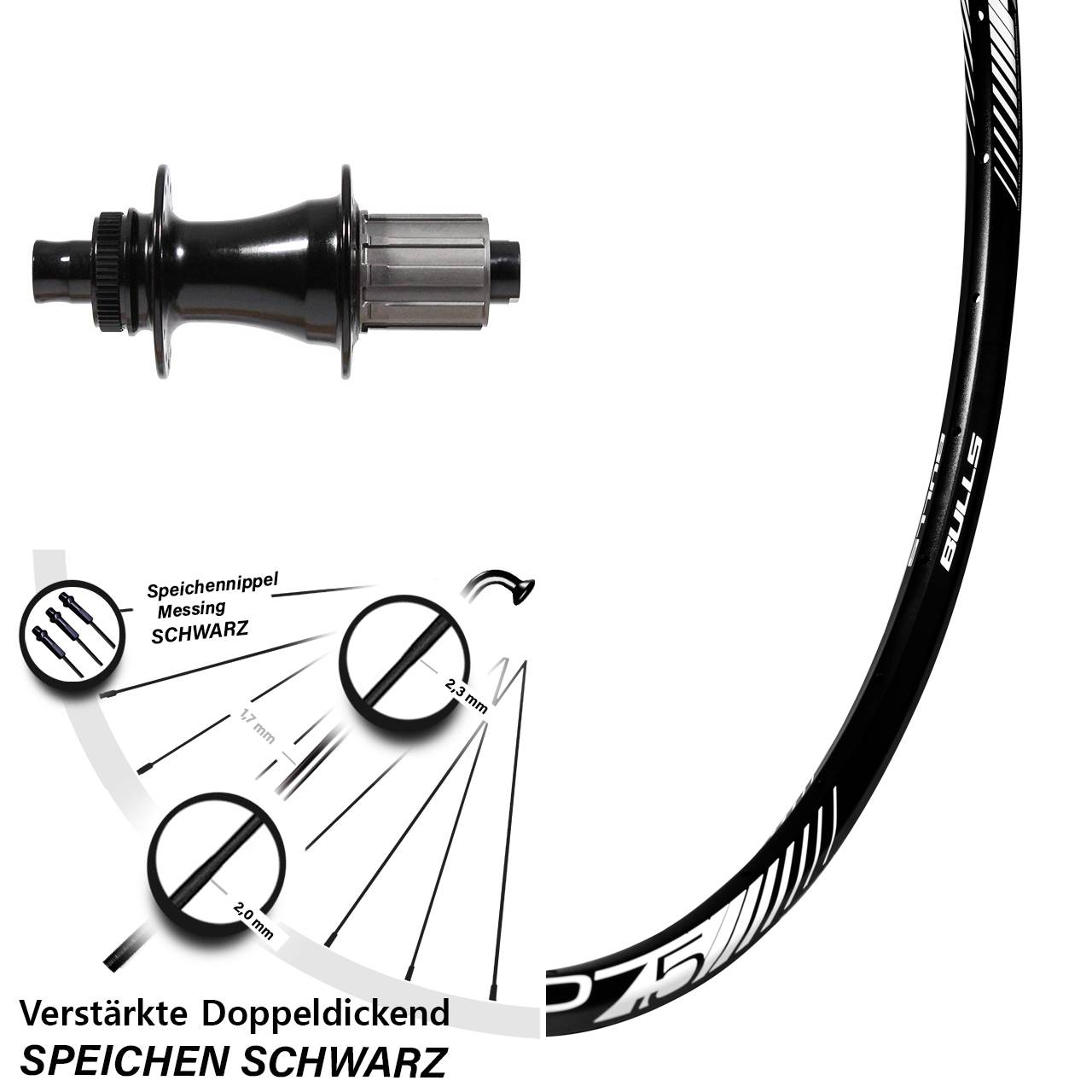 Disc Hinterrad 12x142 27,5 Zoll BULLS Sabre Formula CL-142S 8-11 fach
