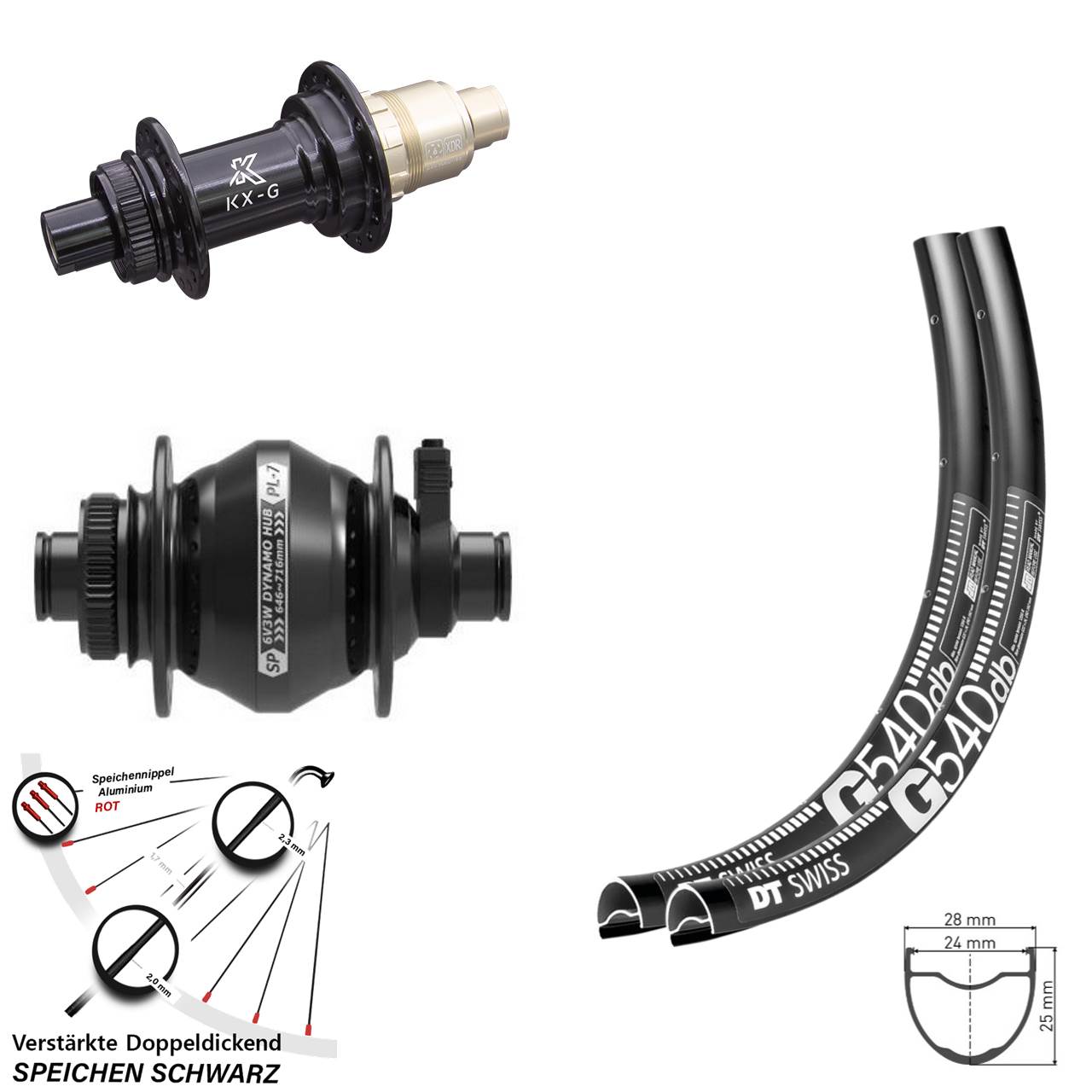 650B DT Swiss G 540 KX-G Shutter Precision PL-7 Disc Laufradsatz 12x100/142 XDR
