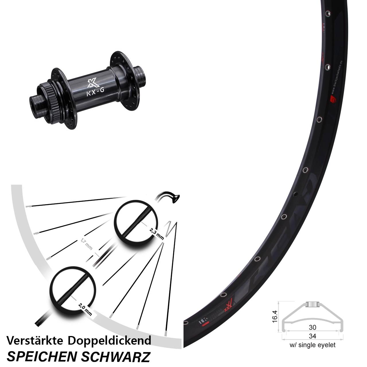 Disc Laufrad 15x100 27,5 Zoll Rodi Ready 30 KX-G