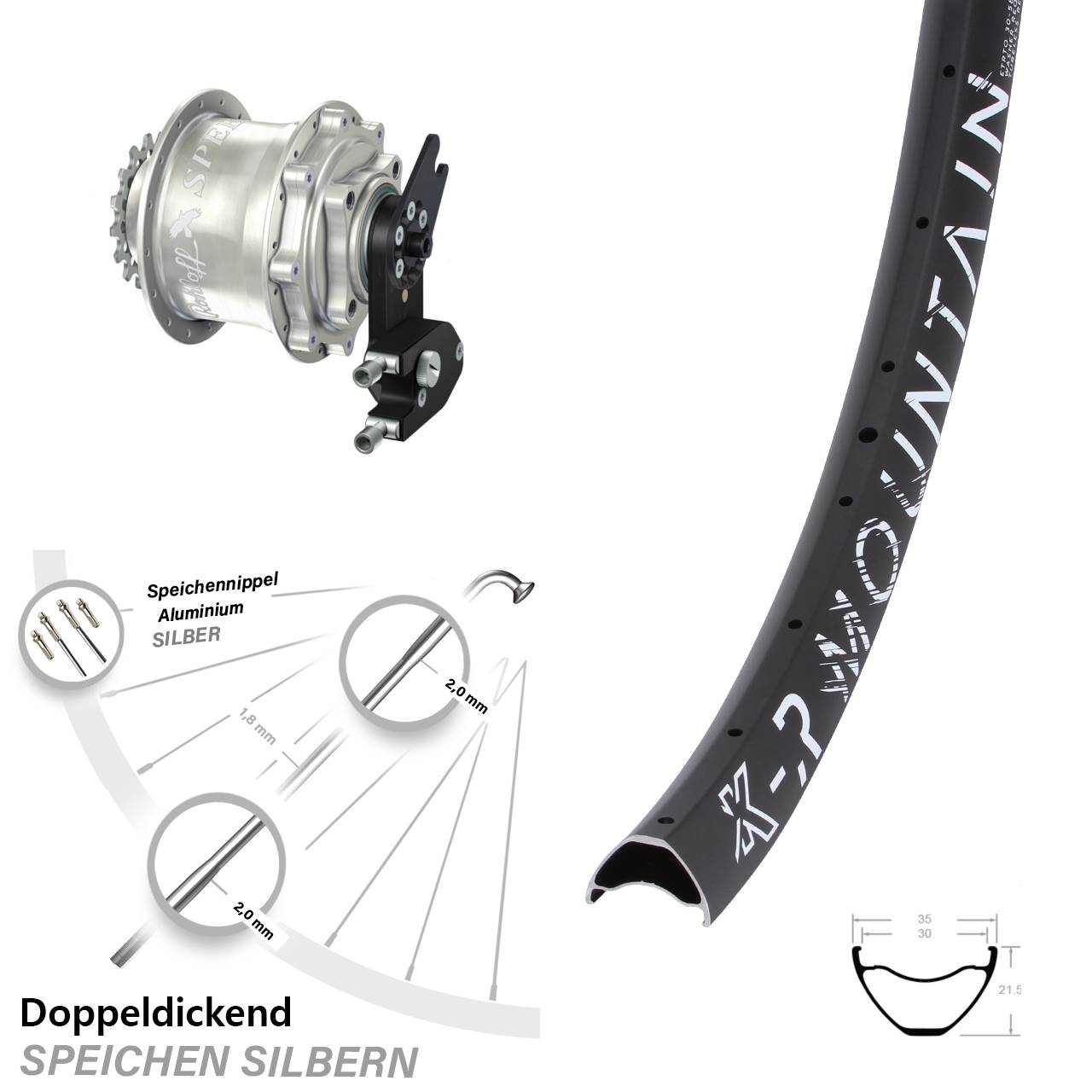 KX-R Mountain Rohloff Speedhub CC DB OEM2 Tandem 29 Zoll Disc Hinterrrad