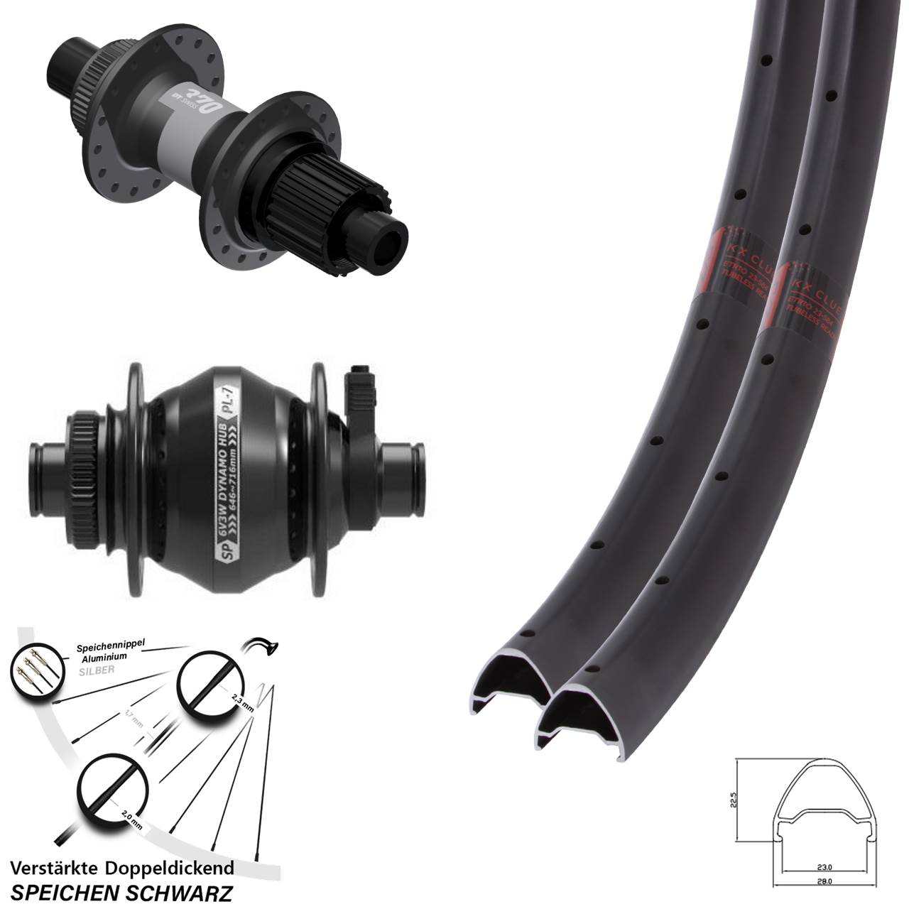 Disc Laufrad-Satz 28-29 Zoll KX Clue DT Swiss 370 SP PL-7 Micro Spline 12x100/142
