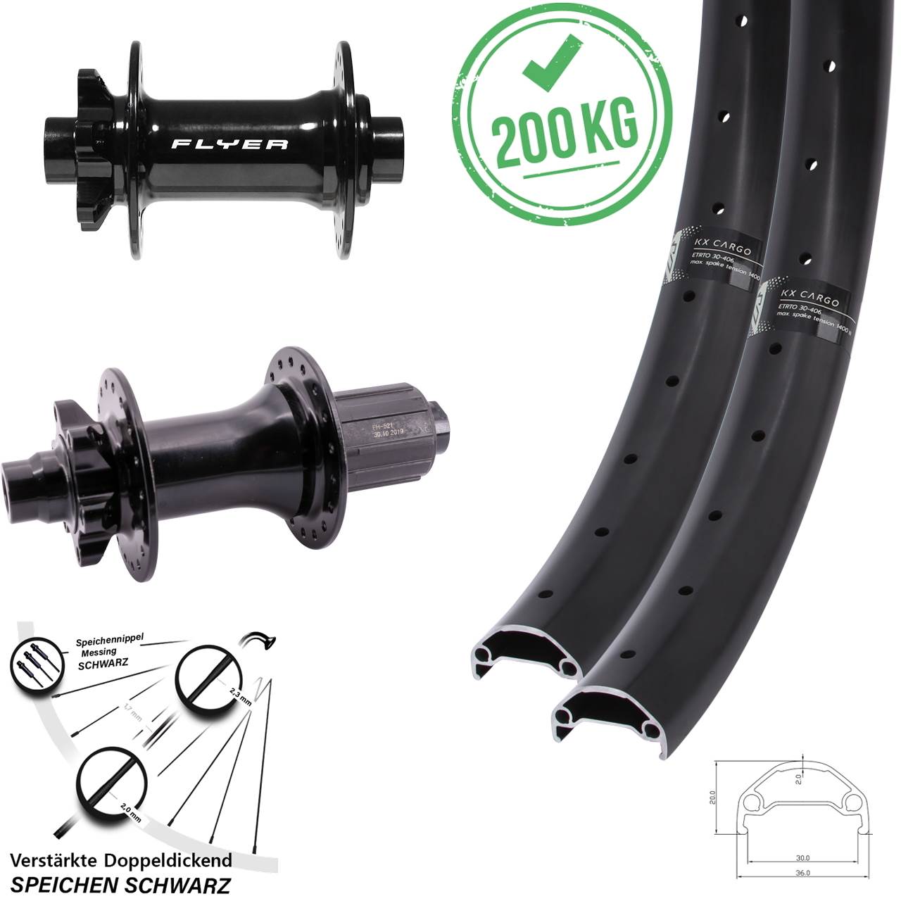 KX Cargo Formula DC711 ECT-148S 650B Disc Laufrad-Satz 15x110 12x148 8-11 fach HG