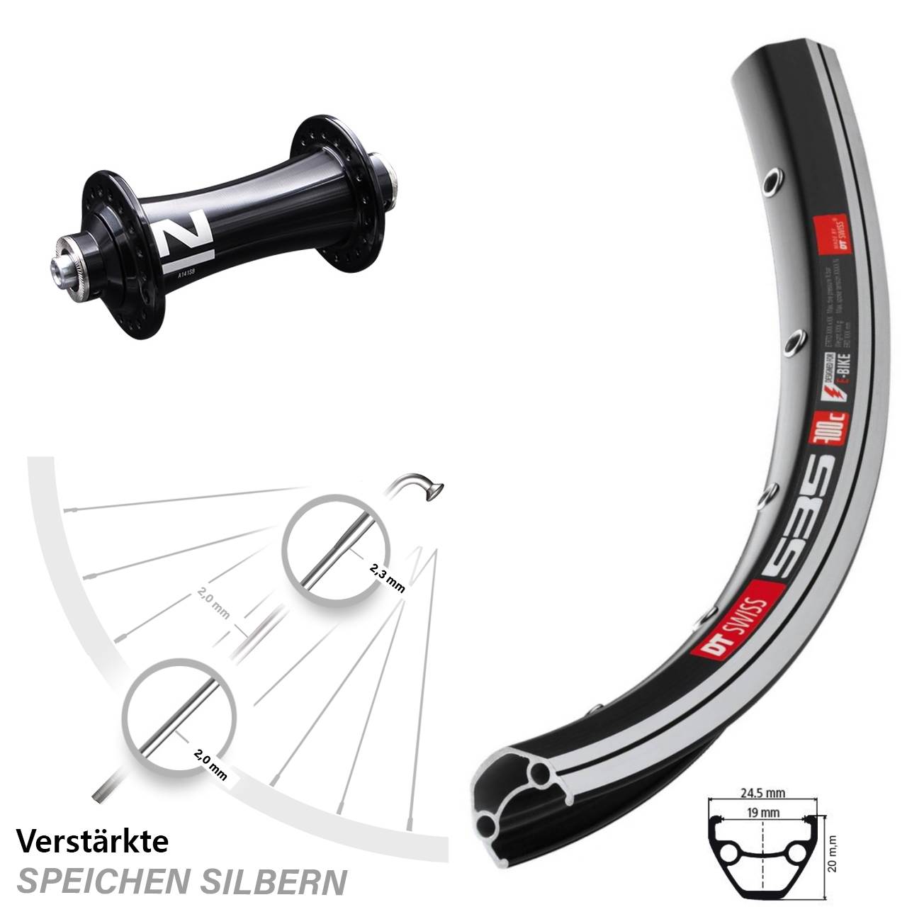 28 Zoll Laufrad DT Swiss 535 Novatec A141SB