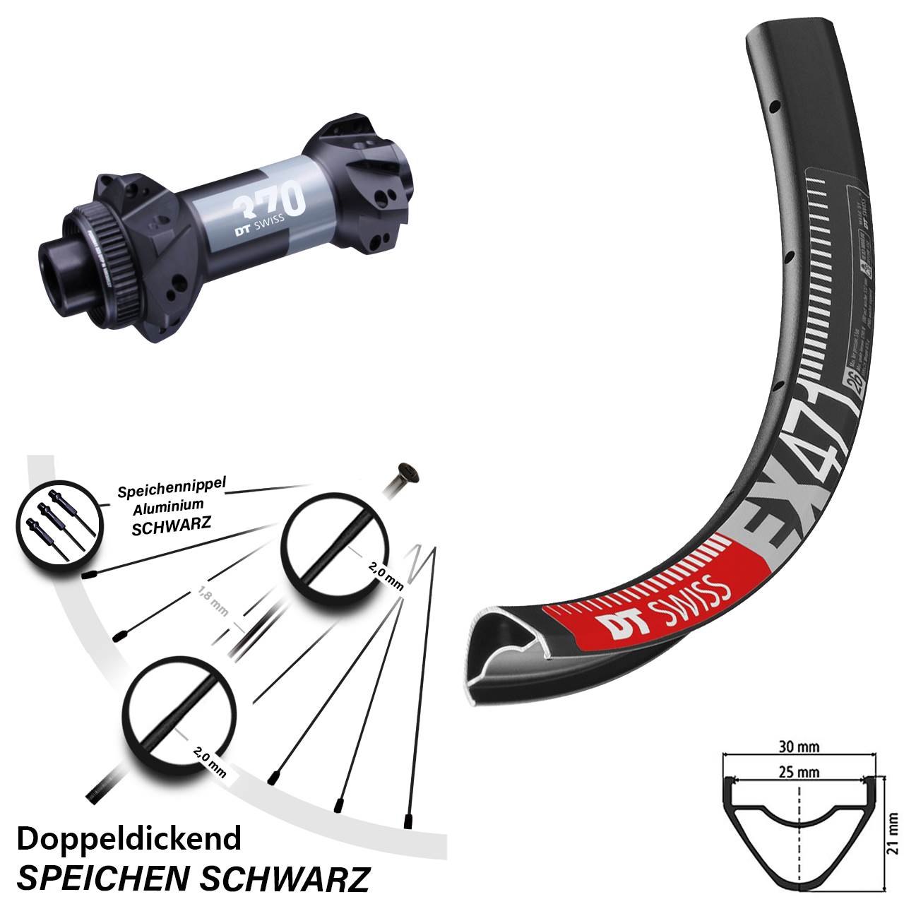 MTB Enduro EX 471 DT Swiss 370 Boost 15x110 mm Straightpull Vorderrad 27,5 Zoll