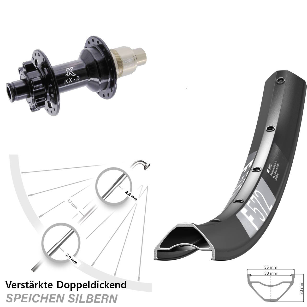 Boost Disc Hinterrad 12x148 29 Zoll DT Swiss F572 KX-B XD