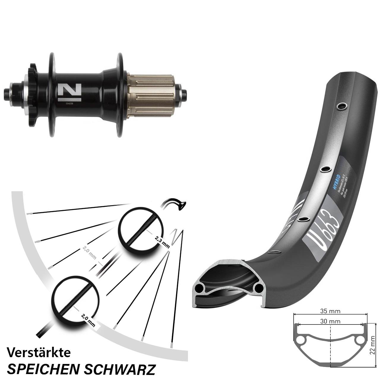 6-Loch Hinterrad für Schnellspanner 29 Zoll DT Swiss U 663 Novatec D-042SB 8-11 fach HG
