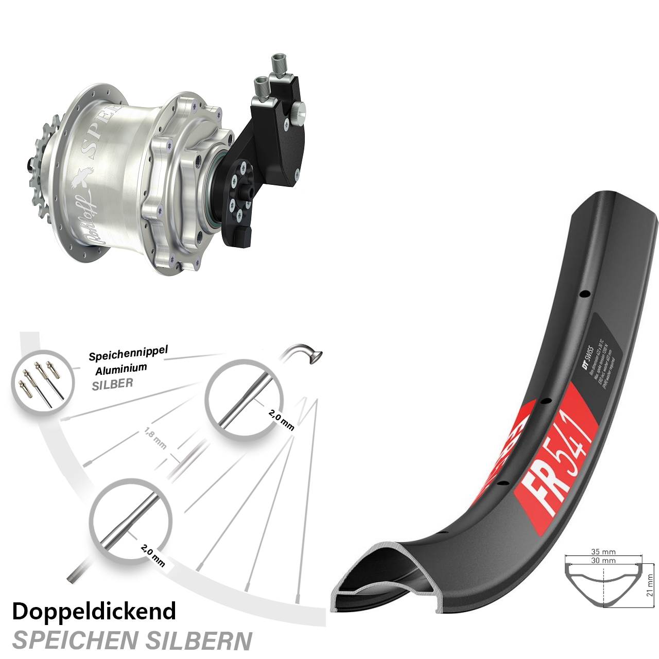 Disc Hinterrrad 29 Zoll DT Swiss FR541 Rohloff CC DB OEM Tandem