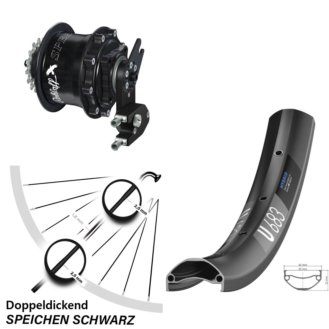 27,5 Zoll Hinterrad Rohloff Speedhub CC OEM2 DT Swiss U 683 Disc