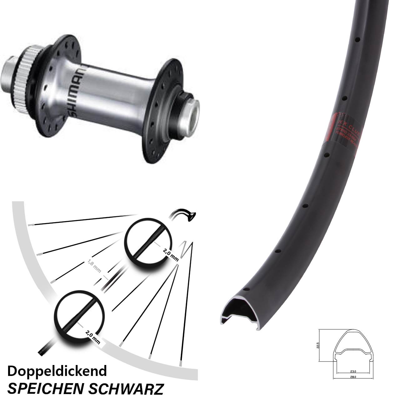 KX Clue Shimano RS770 29 Zoll Disc Vorderrad 12x100