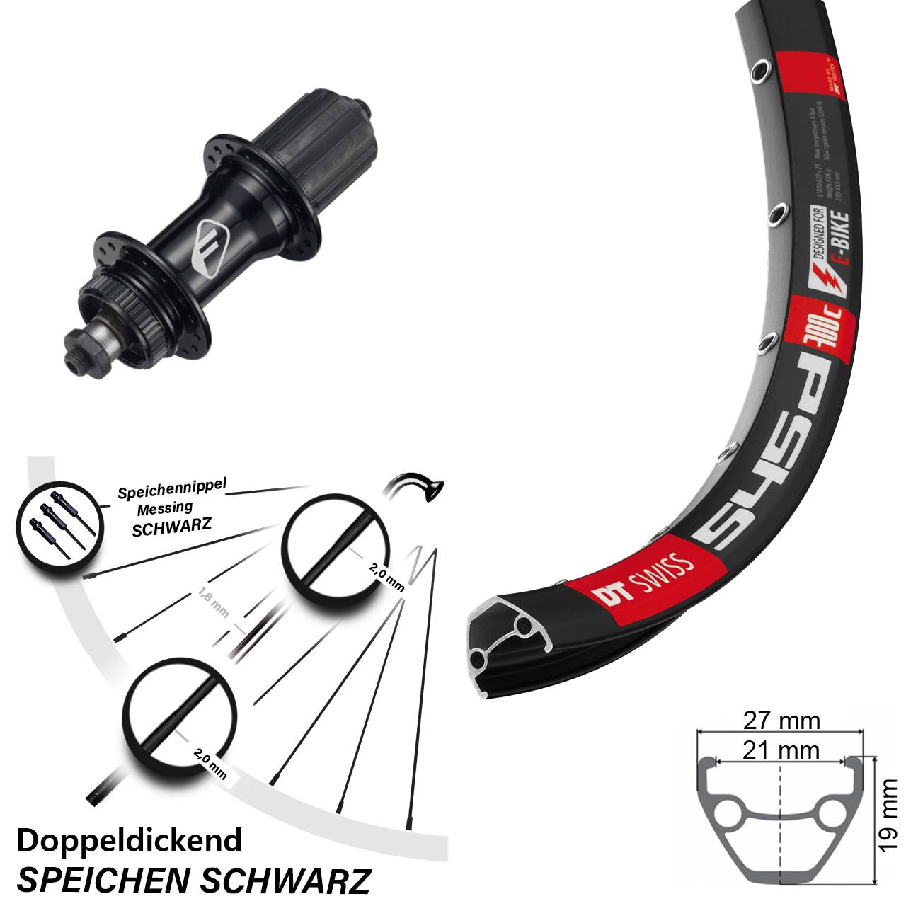 Centerlock Hinterrad 26 Zoll DT Swiss 545 Formula CL52 8-11 fach für Schnellspanner