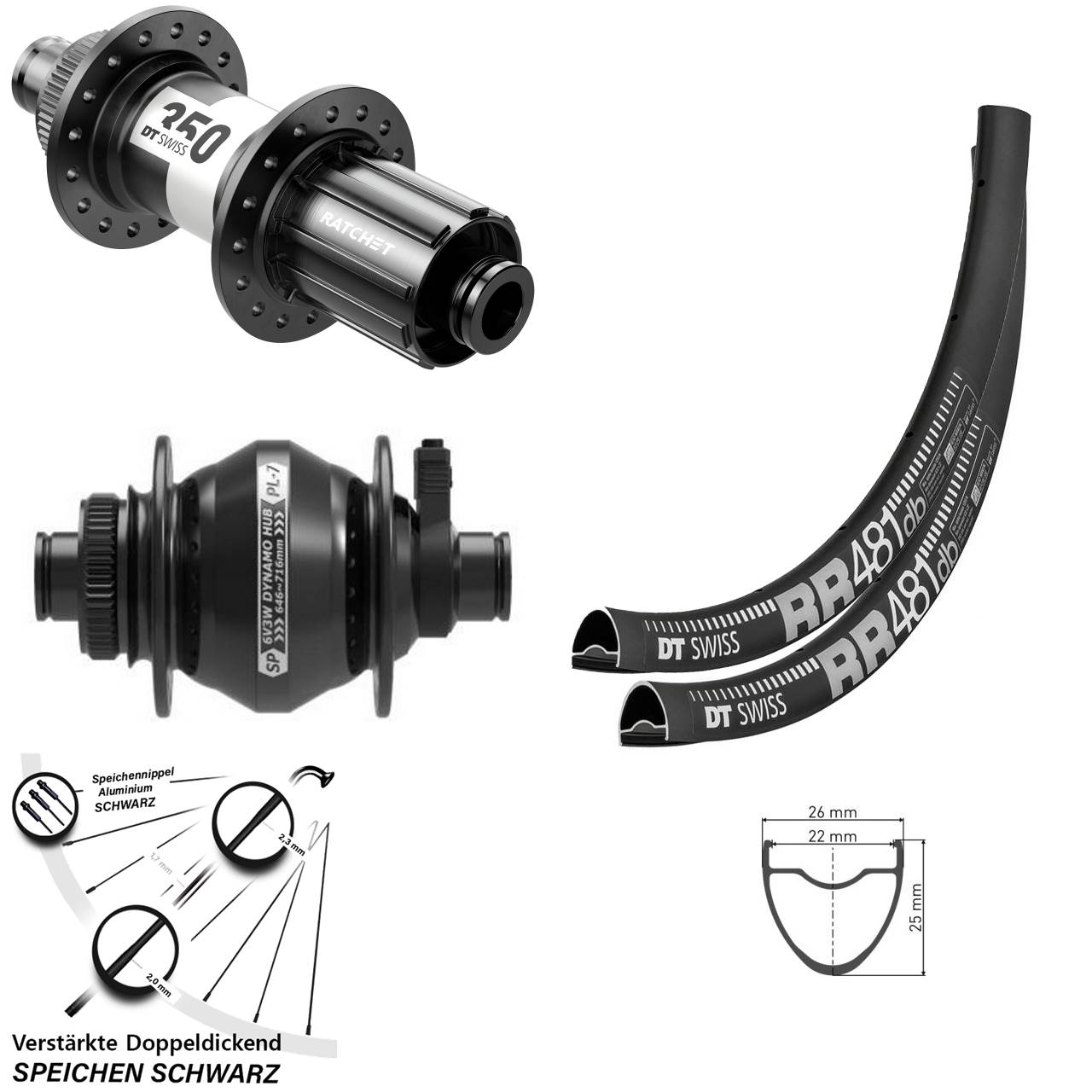 Disc Laufradsatz 12x100/142 28 Zoll DT Swiss RR481-350 Shutter PL-7 11-12 fach HG