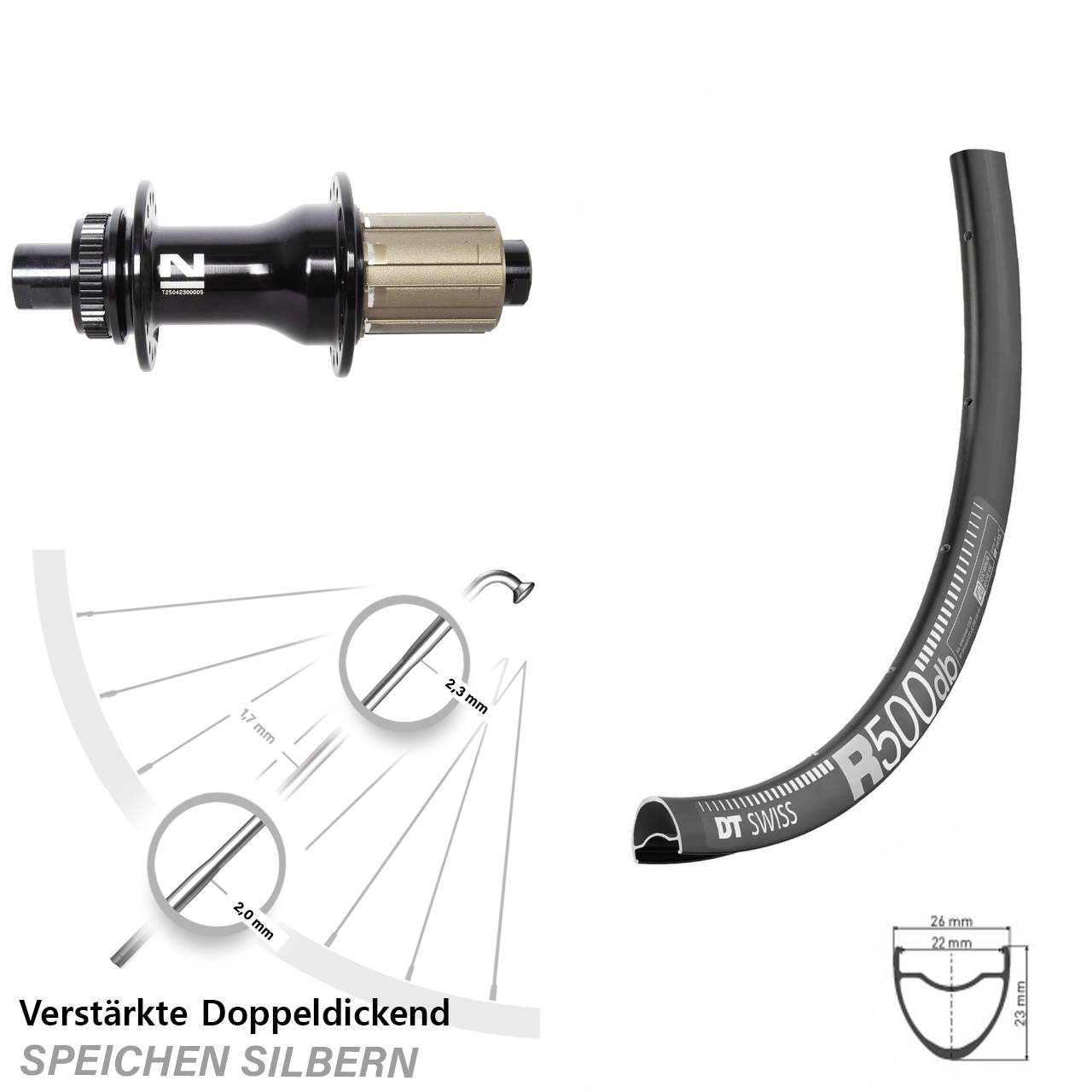 Hinterrad Centerlock 12x142 28-29 Zoll DT Swiss R500 Novatec D792SB 8-12 fach