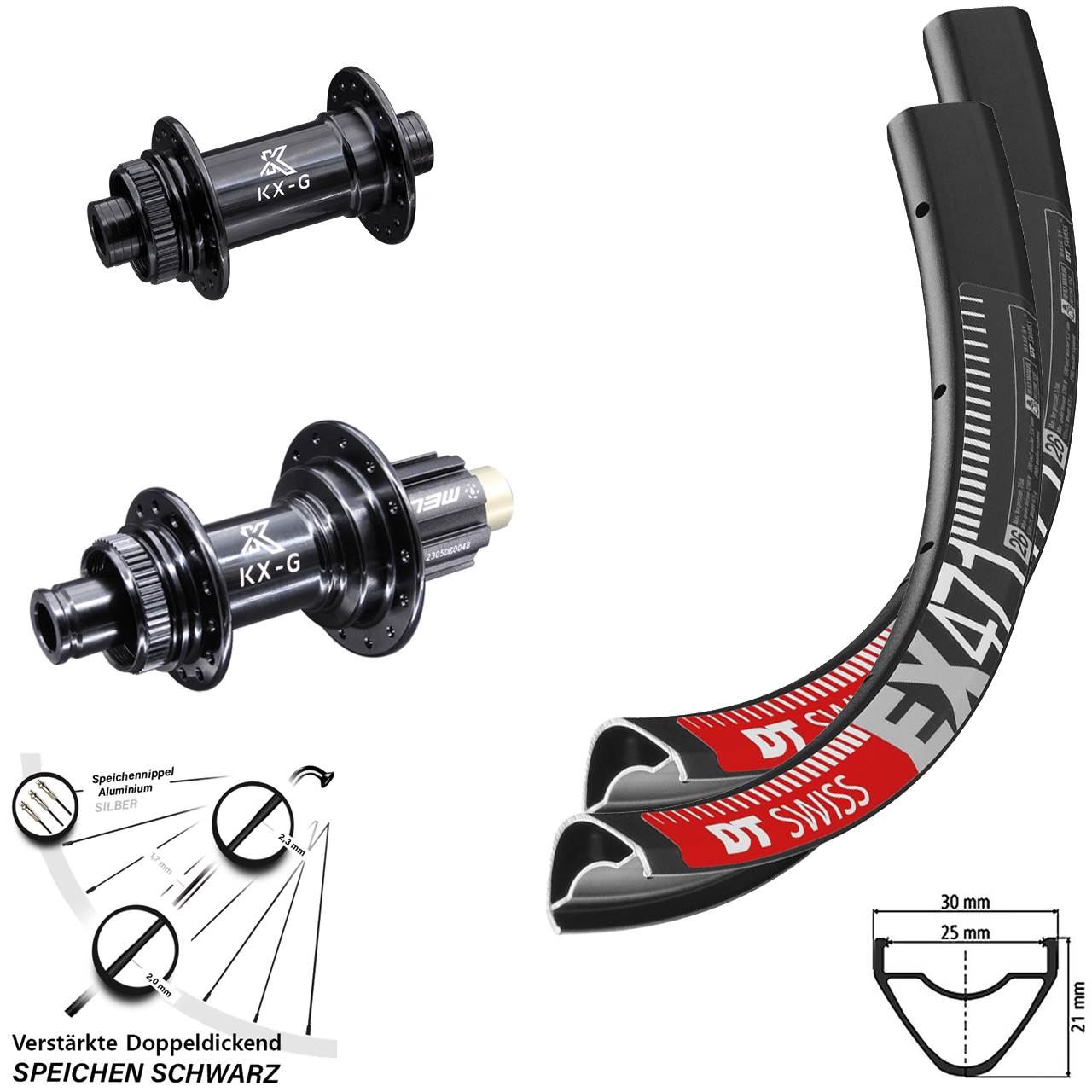 Centerlock Laufradsatz 650B DT Swiss EX471 KX-G Campagnolo N3W 15x100 12x142
