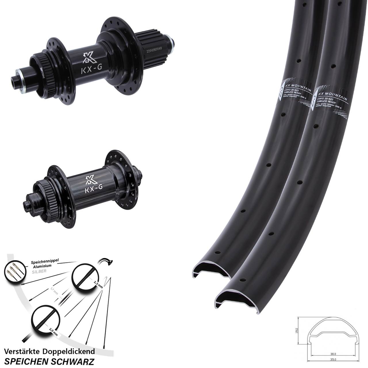 29 Zoll KX-GS Mountain TR verstärkt Disc Laufradsatz für Schnellspanner Micro Spline