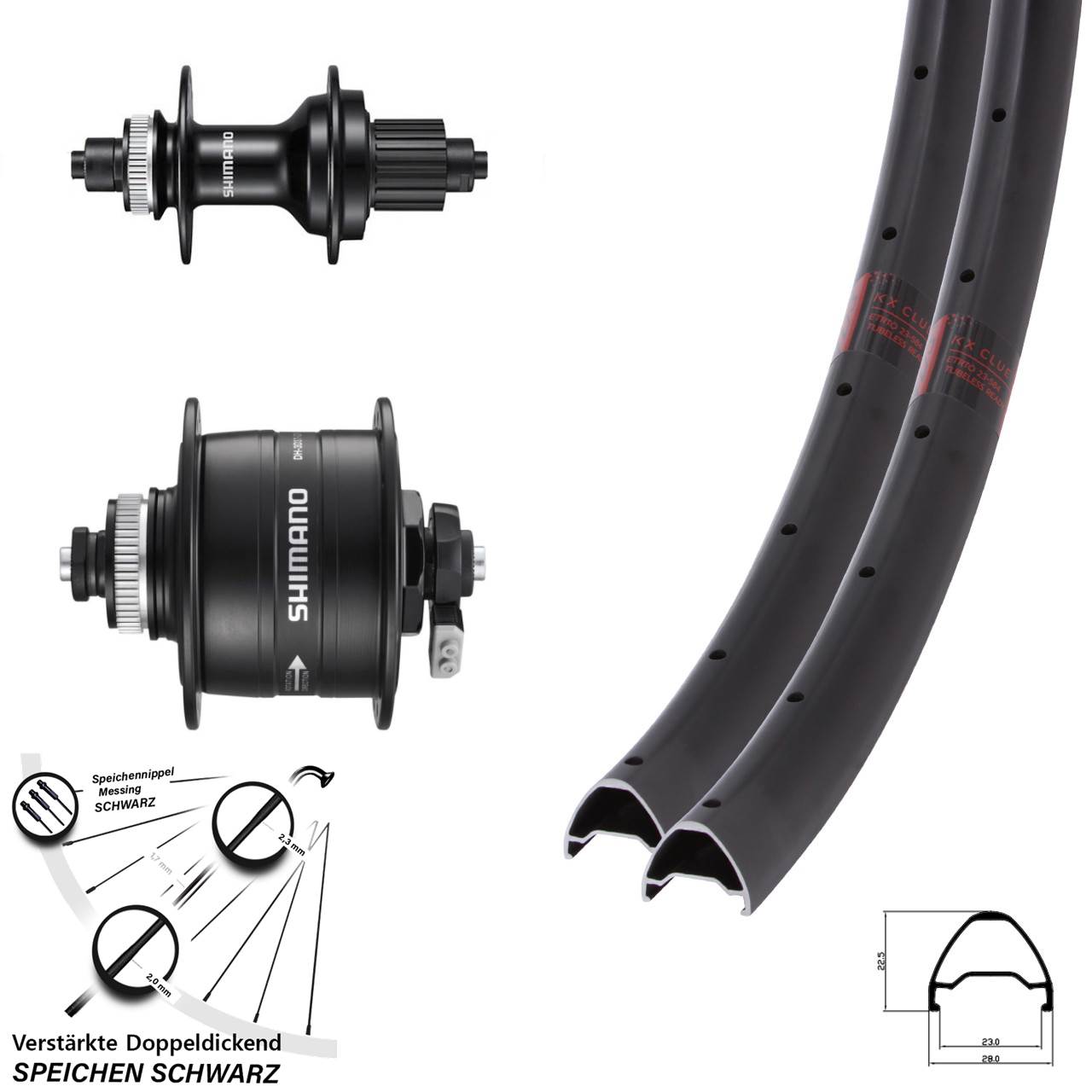 Centerlock Laufradsatz 28 Zoll KX Clue Shimano DH-3D37 FH-MT500 Micro Spline QR