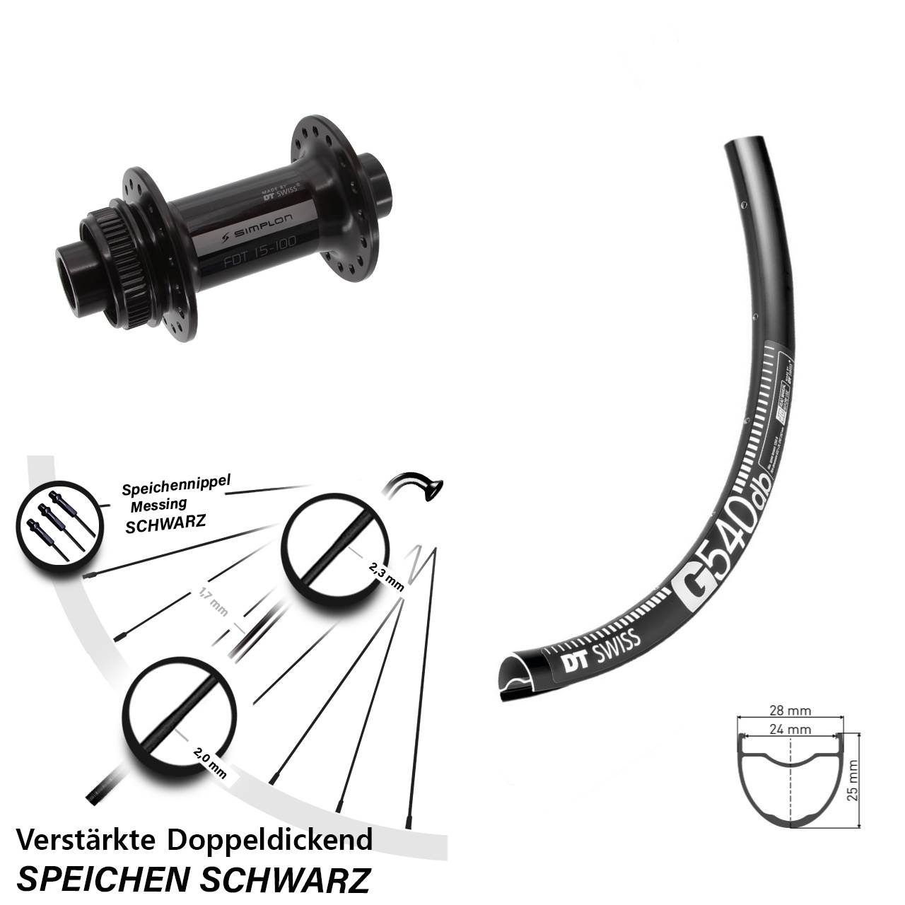 DT Swiss G 540-370 28-29 Zoll Centerlock Vorderrad 12x100