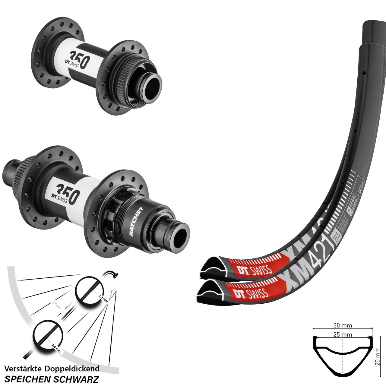 Centerlock Laufradsatz 29 Zoll DT Swiss XM421 350 SRAM XD 15x100 12x142