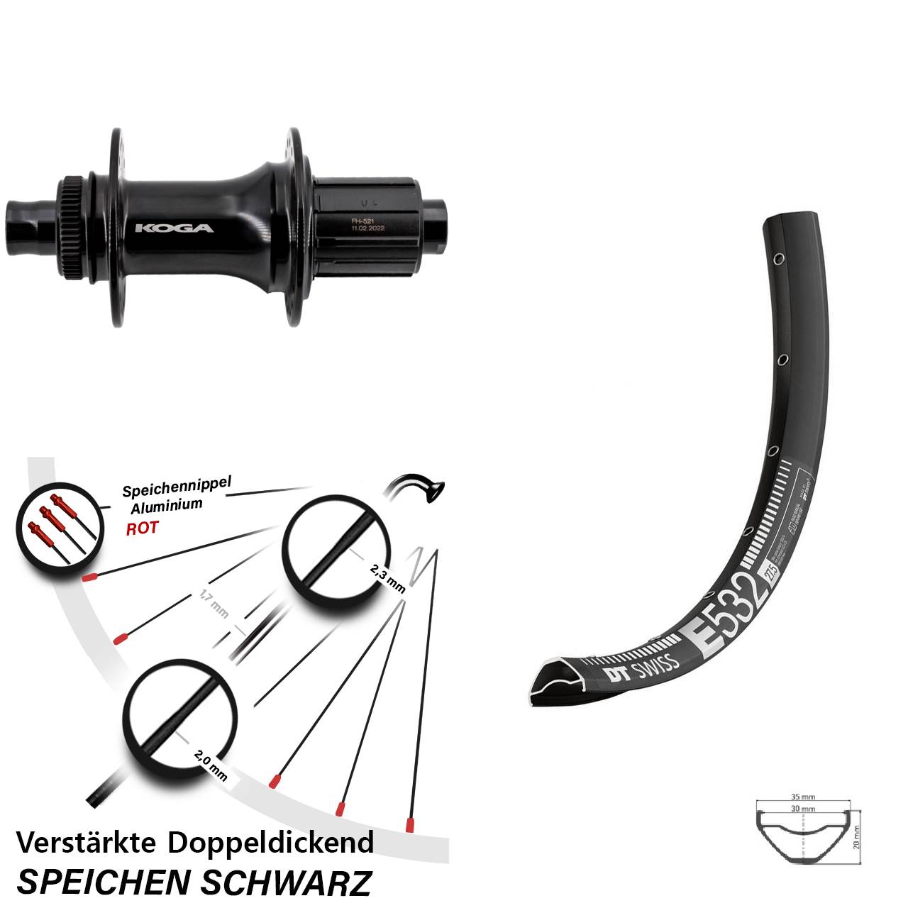 Centerlock Hinterrad 12x148 27,5 Zoll DT Swiss E532 Formula ECT-148S 8-11 fach