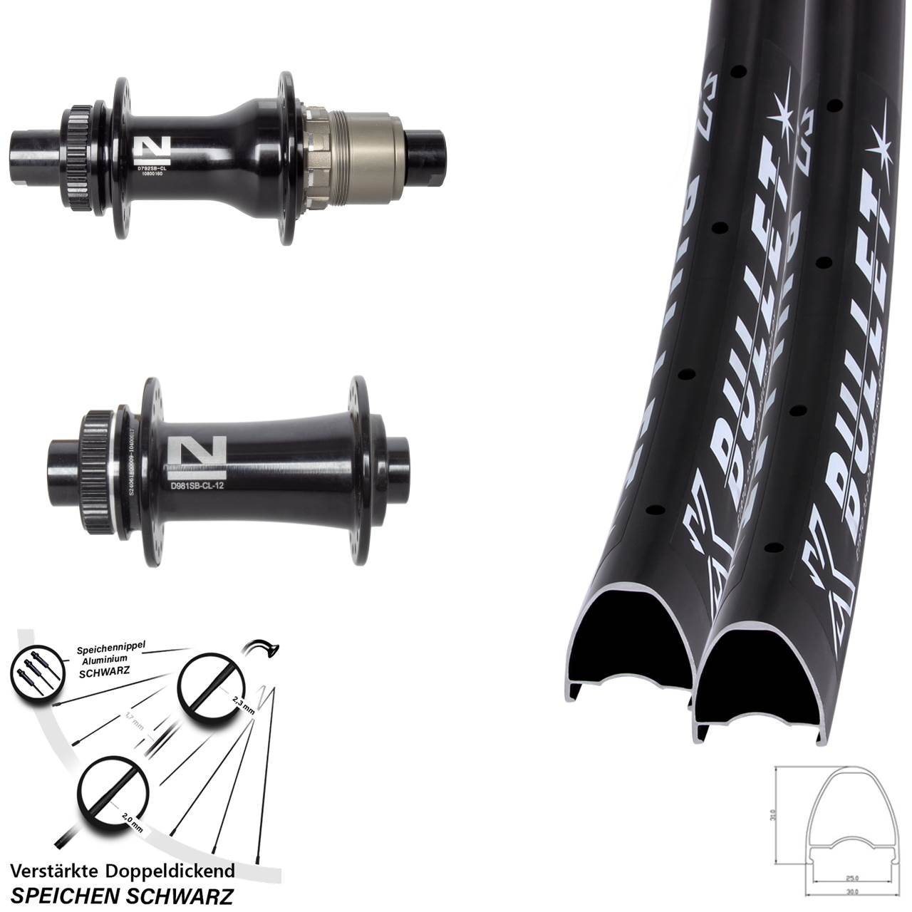 KX Bullet Novatec D792 D981 28-29 Zoll Laufradsatz Centerlock 12x100/142 XDR 11-12 fach