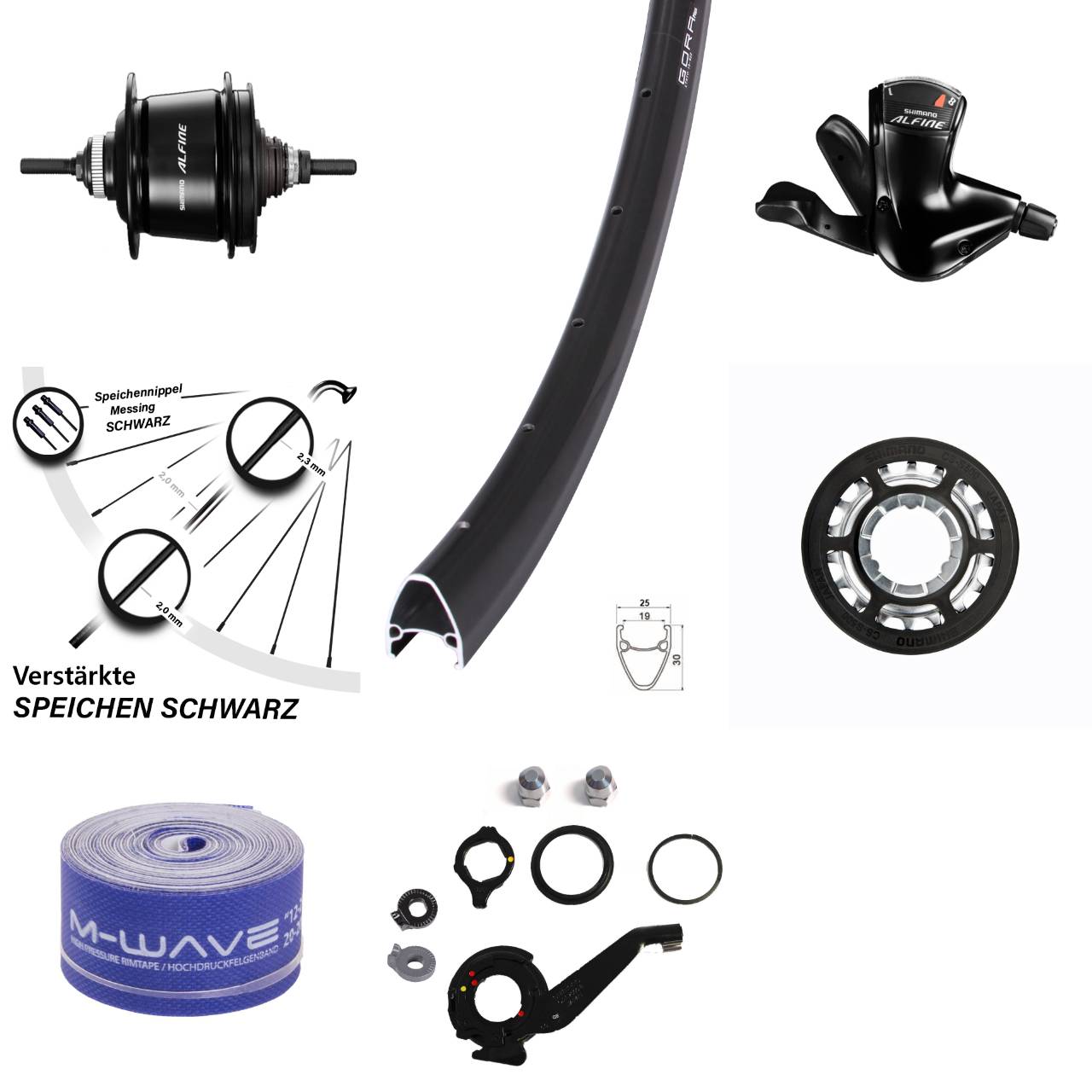 28 Zoll Shimano 8 Gang Alfine Gora Plus Hinterrad Centerlock