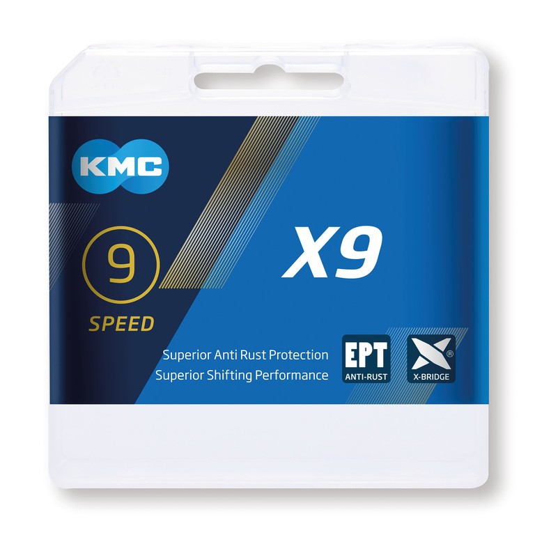 KMC Fahrradkette X9 EPT 9-fach silber 6,6mm