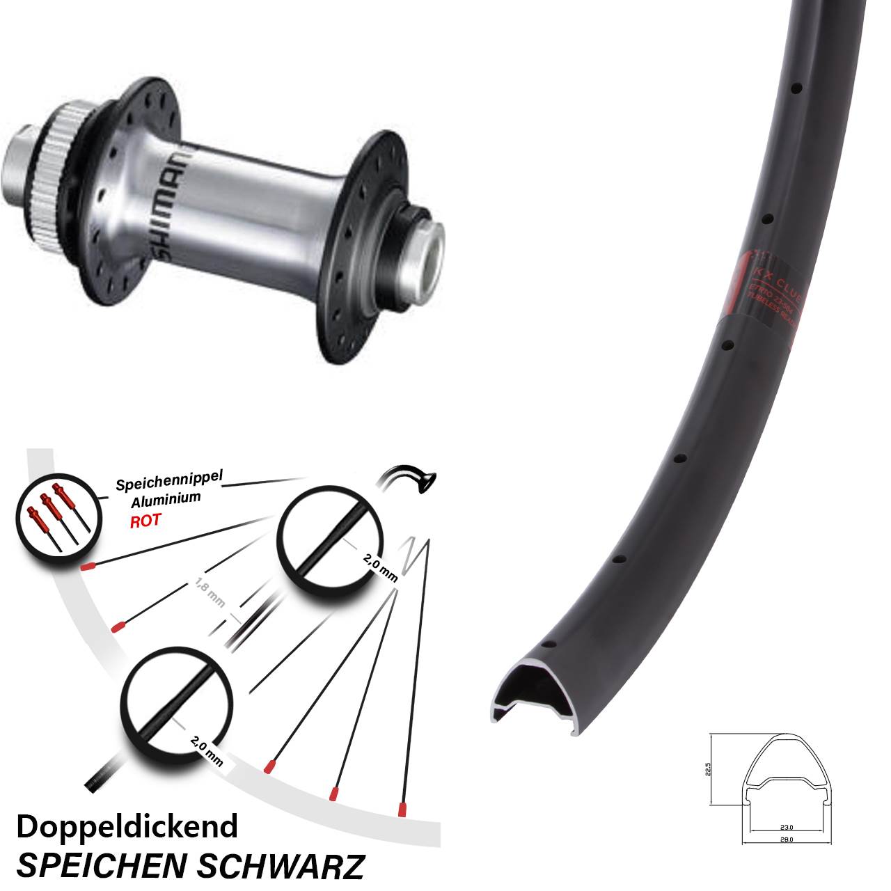 KX Clue Shimano RS770 29 Zoll Disc Vorderrad 12x100