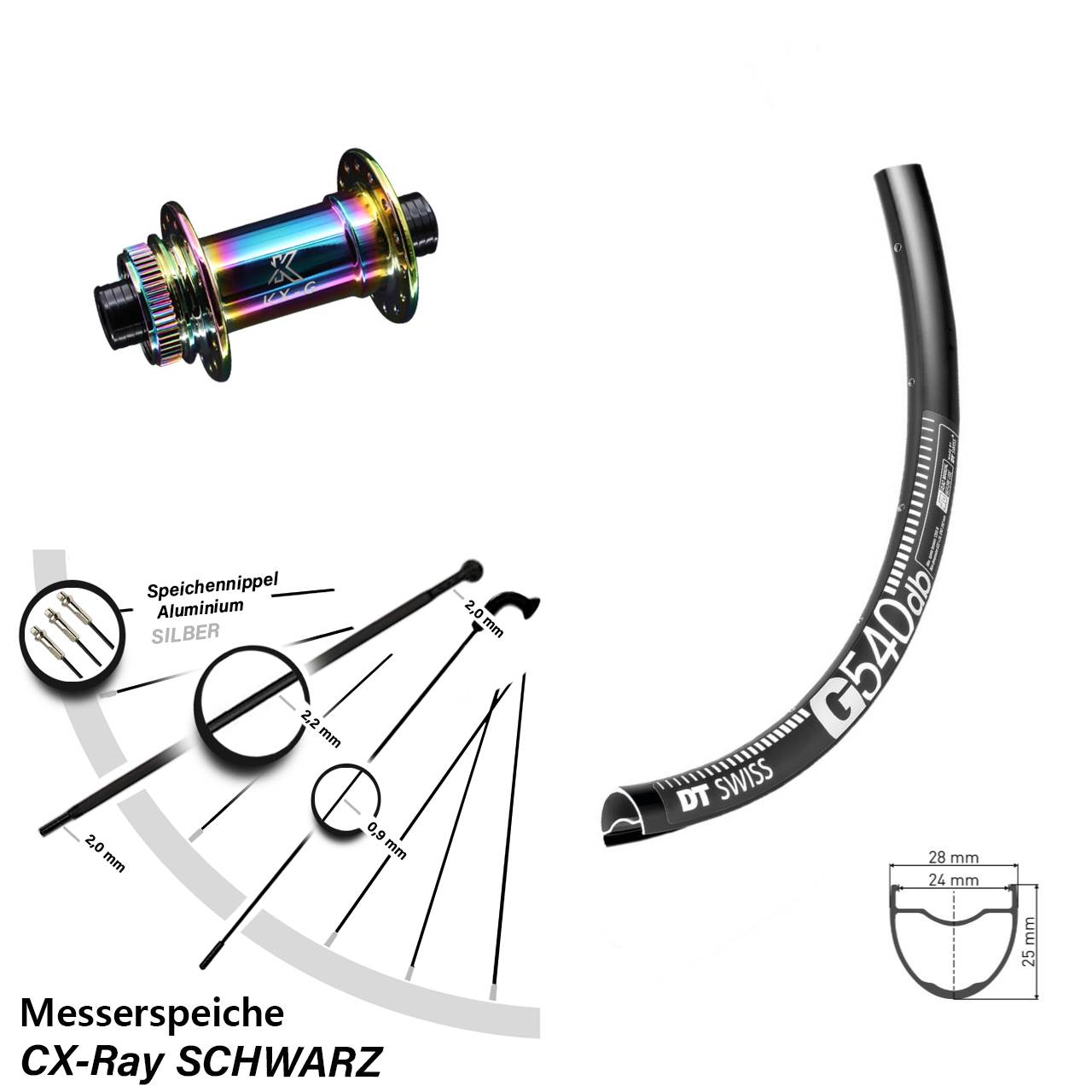 Disc Laufrad 28-29 Zoll DT Swiss G 540 KX-G Oilslick 12x100 CX-Ray