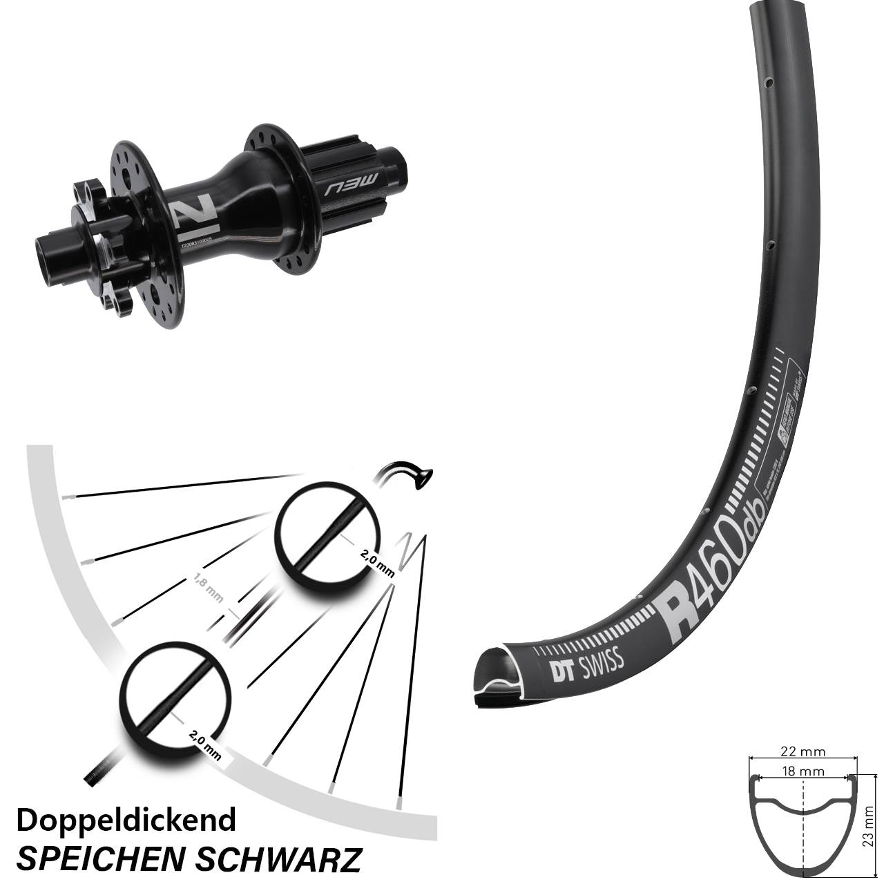 DT Swiss R 460 Novatec D792 28 Zoll Disc Laufrad 12x142 Campagnolo N3W
