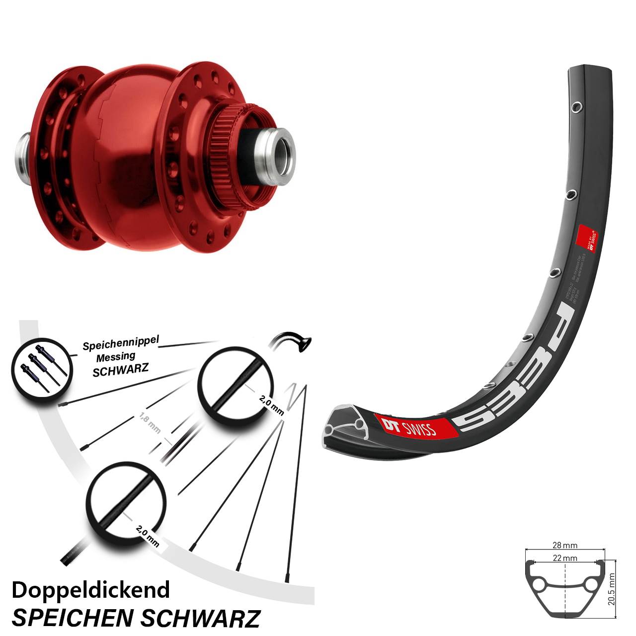 Vorderrad Fahrrad 27,5 Zoll DT Swiss 533 D Son 28-12 Centerlock