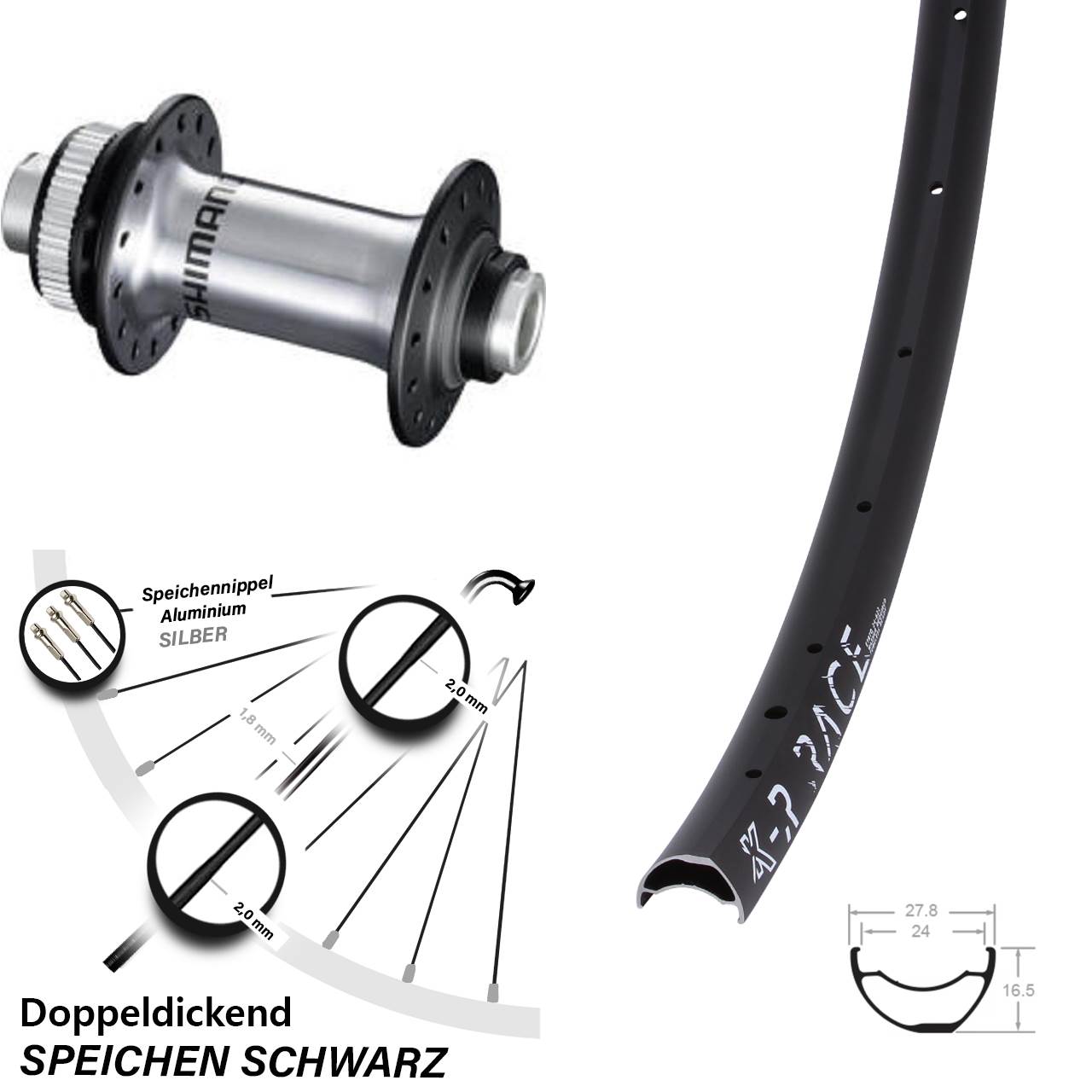 Disc Vorderrad 12x100 28-29 Zoll KX-R Race Shimano HB-RS770