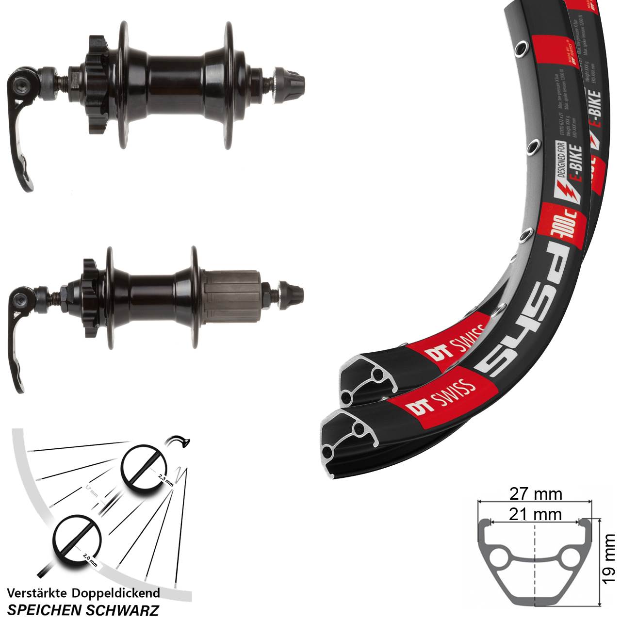 DT Swiss 545 Novatec 28-29 Zoll Disc Laufradsatz QR 8-11 fach