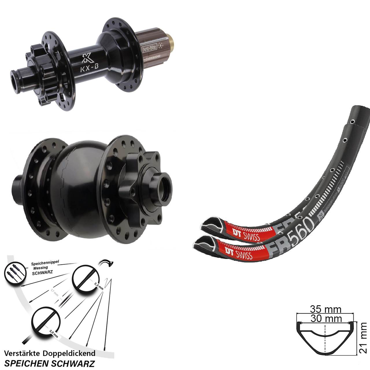 Boost 6-Loch Laufradsatz 15x110 12x148 26 Zoll DT Swiss FR 560 KX-B SON 28 8-11 fach HG