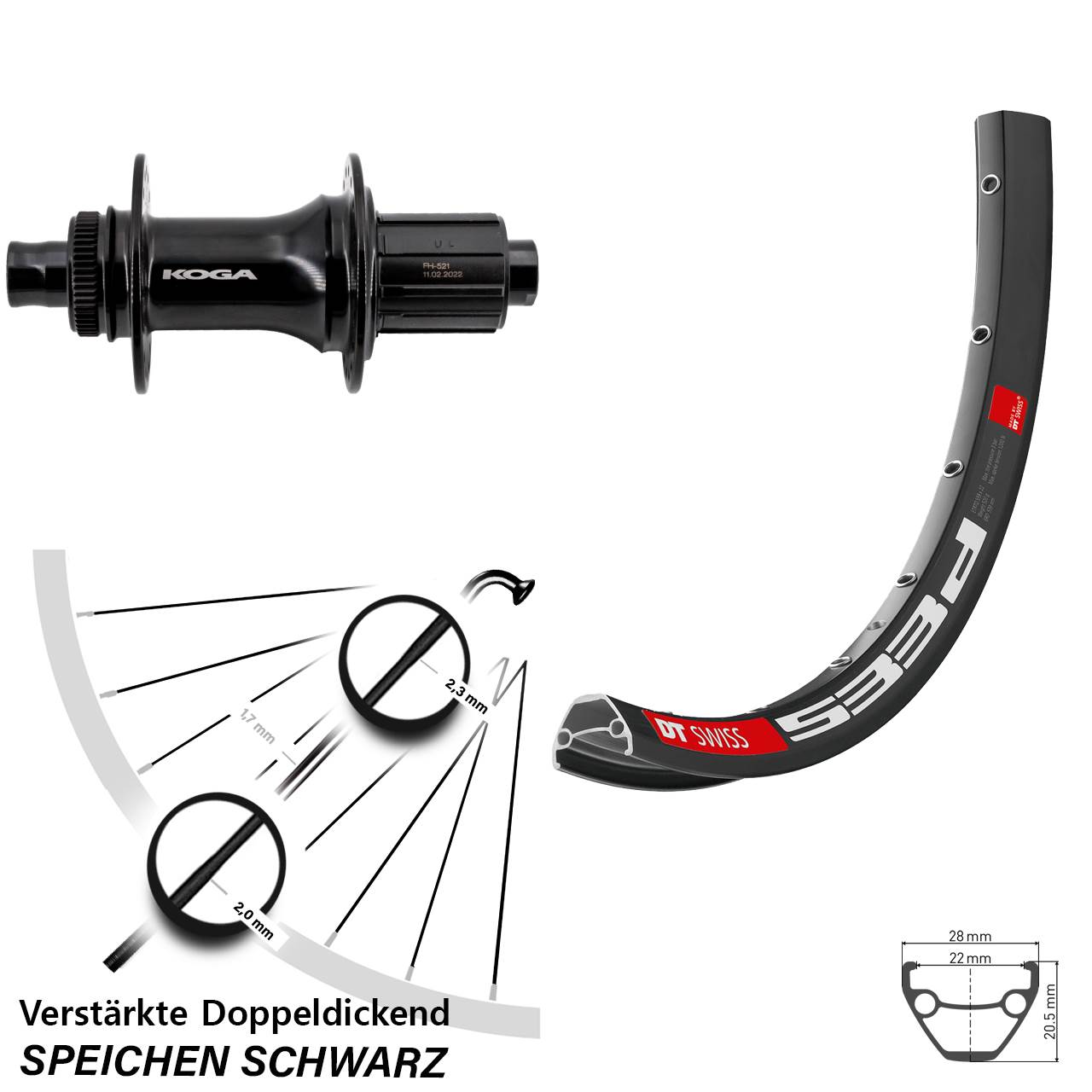 27,5 Zoll DT Swiss 533 D Formula ECT-148S Centerlock Hinterrad 12x148 8-11 fach HG