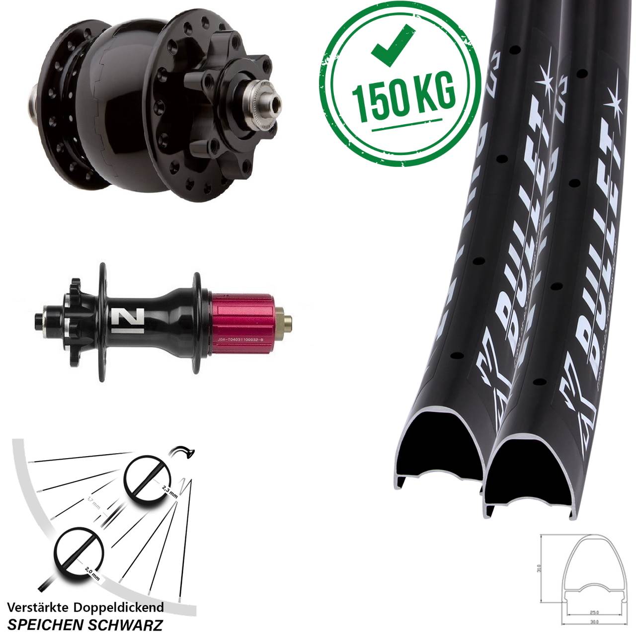 Disc Laufradsatz QR 29 Zoll KX Bullet OS Novatec D792 SON 28 8-12 fach