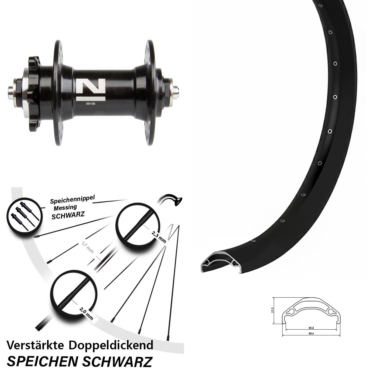 Vorderrad QR 29 Zoll Ryde Disc 35 Novatec D-041