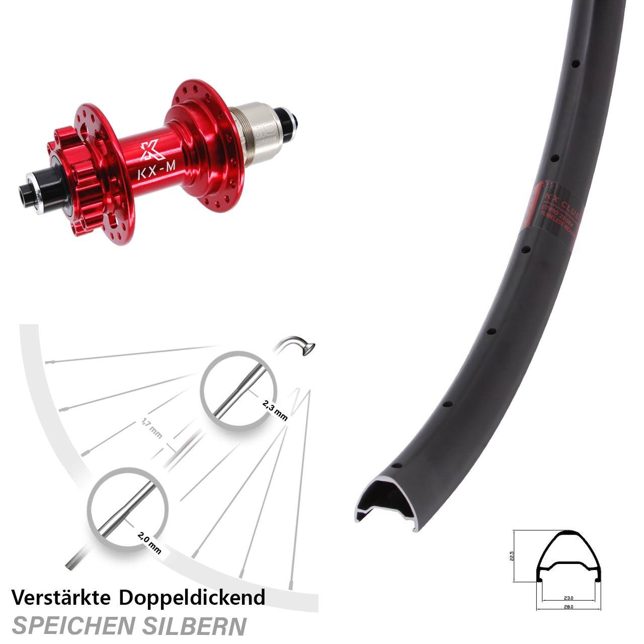 Disc Laufrad 28-29 Zoll KX-M Clue rot XD 11-12 fach für Schnellspanner