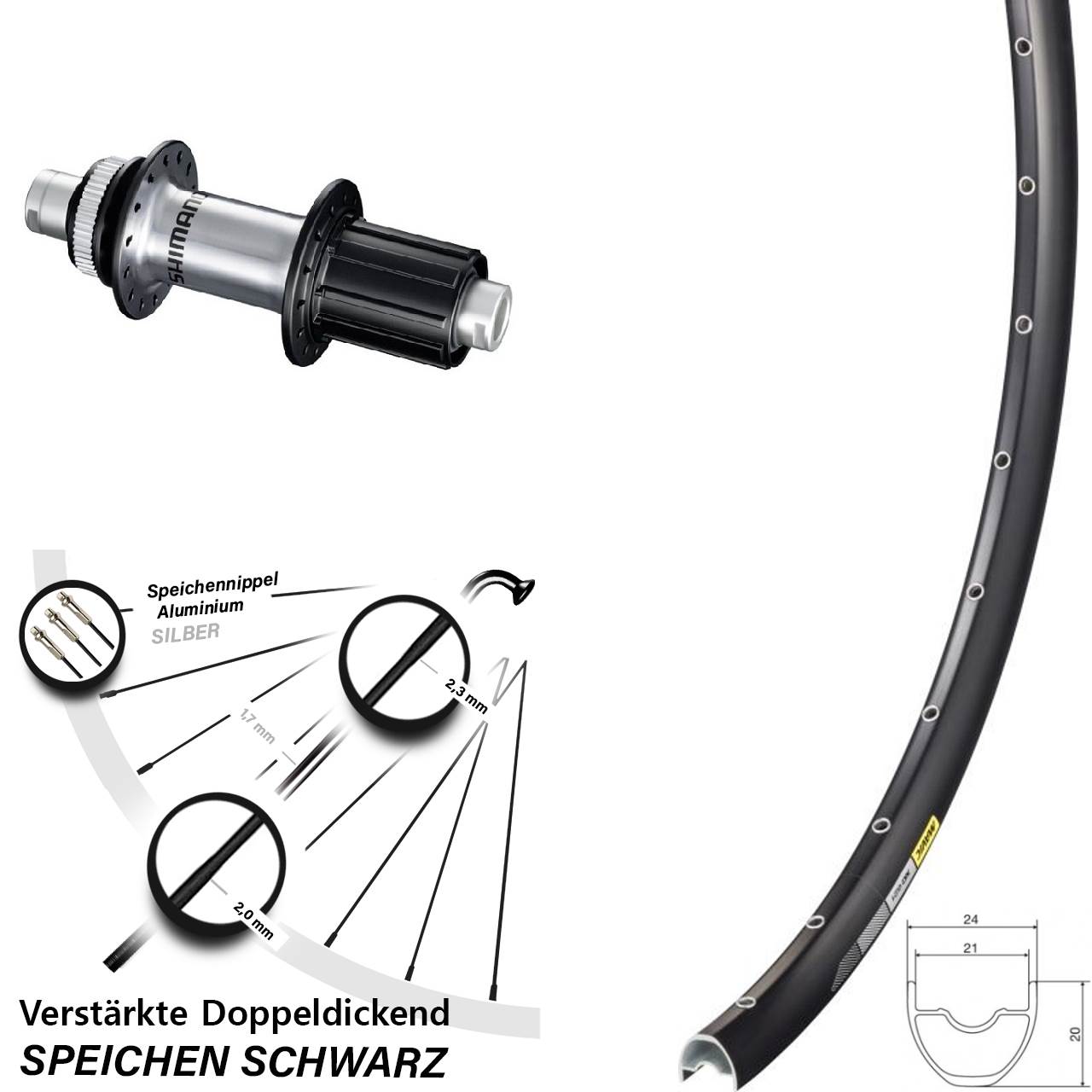 Hinterrad 29 Zoll Mavic XC621 Shimano FH-RS770